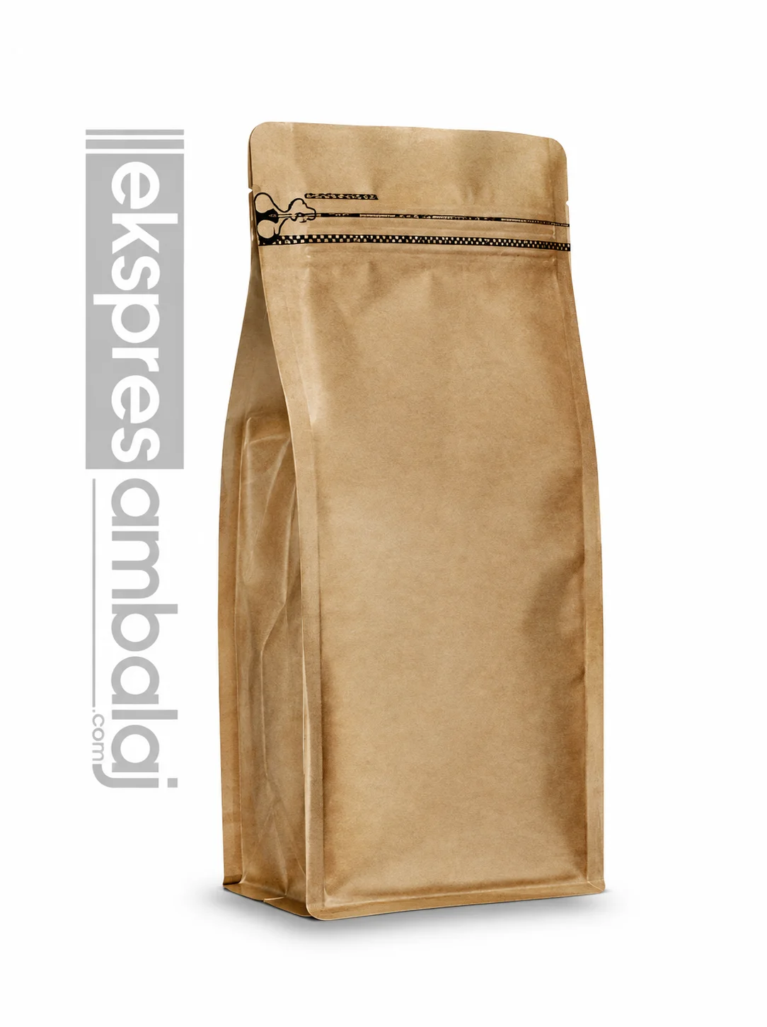 Pocket Kilitli Kraft Metalize Flat Bottom
