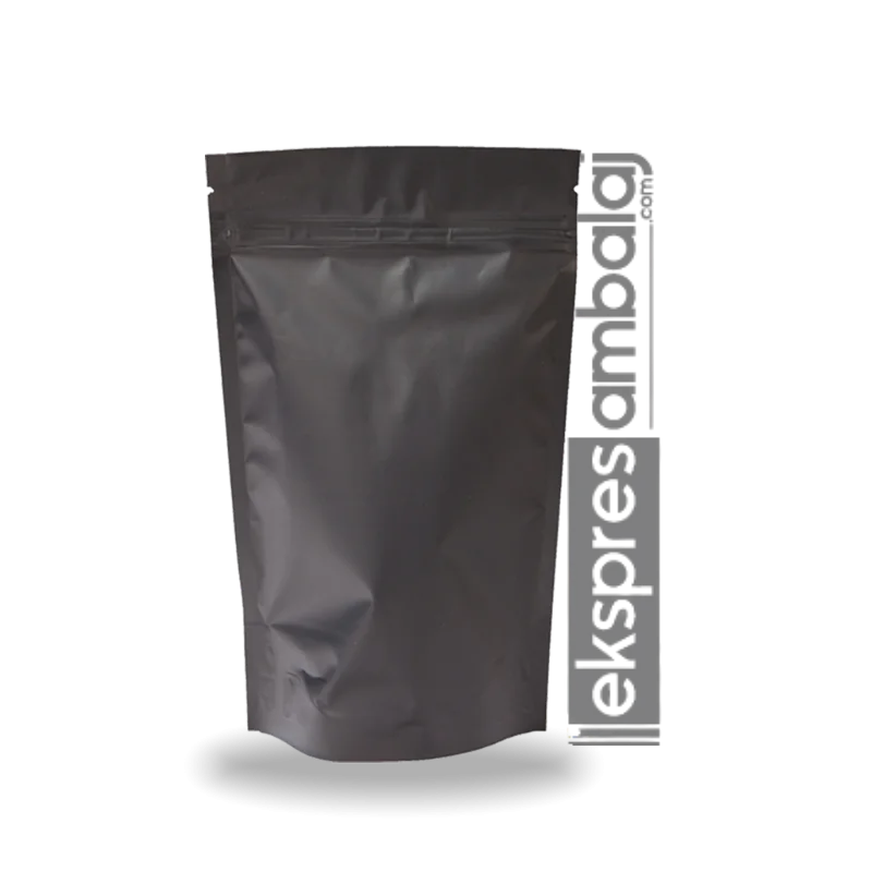 Mat Siyah Alüminyum Kilitli Doypack